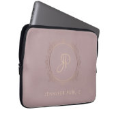 Rose Gold Elegante Monogram Trendy Template Laptopschutzhülle (Vorne Rechts)