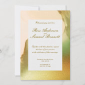 Rose Gold Elegante Monogram Wedding Einladung (Vorderseite)