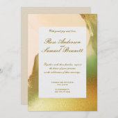 Rose Gold Elegante Monogram Wedding Einladung (Vorne/Hinten)