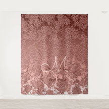 Rose Gold Elegante Monogram Wedding Foto Stand