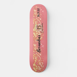 Rose Gold Elegante Quinceanera Feier Skateboard