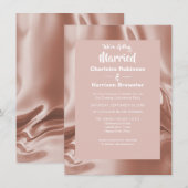 Rose Gold Elegante Rippled Silky Satin Glam Abend Einladung (Vorne/Hinten)