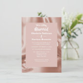 Rose Gold Elegante Rippled Silky Satin Glam Abend Einladung (Stehend Vorderseite)