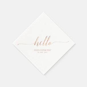 Rose Gold   Elegante stilvolle Beschriftung Hello  Serviette