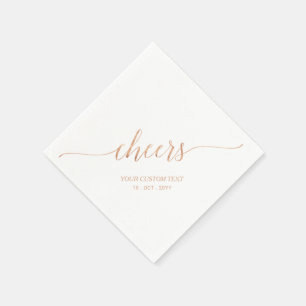 Rose Gold Elegante stilvolle Beschriftung Prost Serviette