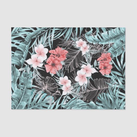 Rose Gold Elegante Tropical Botanische Insel Luau Seidenpapier (Vorderseite)