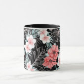 Rose Gold Elegante Tropical Botanische Insel Luau Tasse (Zentrum)