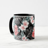 Rose Gold Elegante Tropical Botanische Insel Luau Tasse (Vorderseite Links)