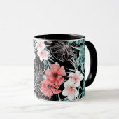 Rose Gold Elegante Tropical Botanische Insel Luau Tasse (VorderseiteRechts)