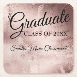 Rose Gold elegante Typografie Abschluss Rechteckiger Pappuntersetzer