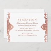 Rose Gold elegante verzierte Jahrgänge Hochzeit Em Einladung (Vorne/Hinten)