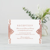 Rose Gold elegante verzierte Jahrgänge Hochzeit Em Einladung (Stehend Vorderseite)