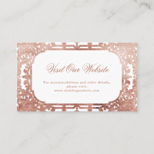 Rose Gold elegante Vintage Hochzeitswebsite Platzkarte