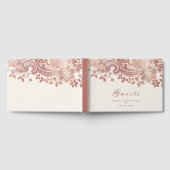 Rose Gold elegante Vintage Spitze Hochzeitsgast-Bu Gästebuch (Voll)