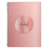 Rose Gold Elegante Vorlage Mit Monogramm Notizblock (Vorderseite)