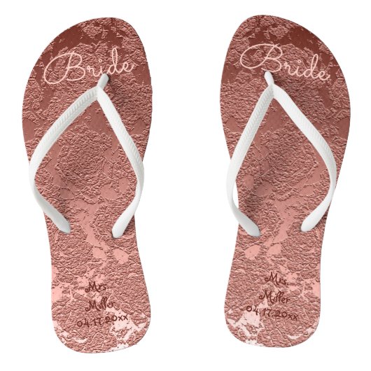 Rose Gold Elegante Wedding Bridal Badesandalen (Fußbett)