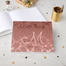 Rose Gold Elegante Wedding Empfang Monogram