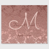 Rose Gold Elegante Wedding Empfang Monogram Geschenkpapier (Flach)