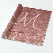 Rose Gold Elegante Wedding Empfang Monogram Geschenkpapier (Ungerollt)