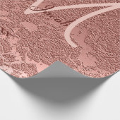 Rose Gold Elegante Wedding Empfang Monogram Geschenkpapier (Ecke)