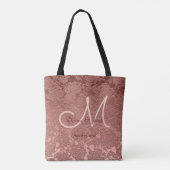 Rose Gold Elegante Wedding Empfang Monogram Tasche (Rückseite)