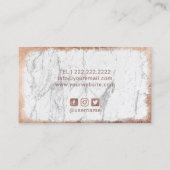 Rose Gold Eleganter Marmor Beauty Logo Salon Visitenkarte (Rückseite)