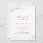 Rose Gold elegantes botanisches rustikales Brautpa Einladung (Vorderseite)