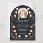 Rose Gold Elegantes Jugendstil Einladung (Vorderseite)