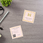 Rose gold, elegantes Logo QR-Code Quadratische Visitenkarte
