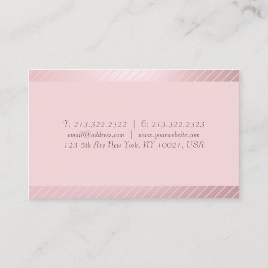Rose Gold Elegantes Modern Einfaches Template Visitenkarte (Rückseite)