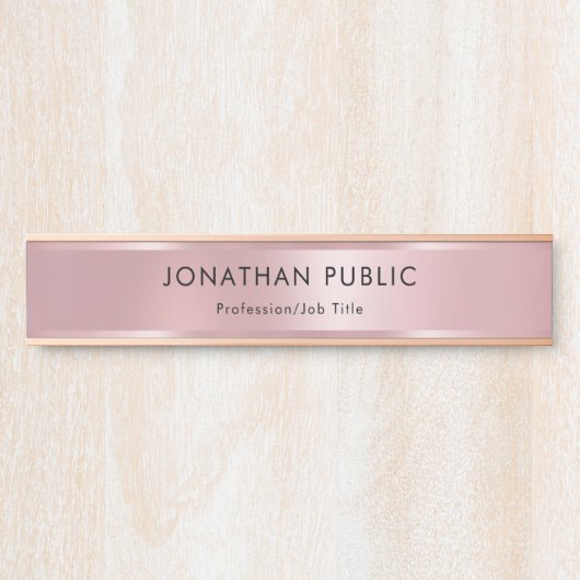 Rose Gold Elegantes modernes Design Türschild (Vorderseite )