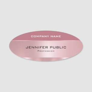 Rose Gold Elegantes modernes Design Vorlage Namensschild