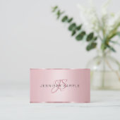 Rose Gold Elegantes Monogramm Modern Simple Visitenkarte (Stehend Vorderseite)
