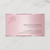 Rose Gold Elegantes Monogramm Modern Simple Visitenkarte (Rückseite)