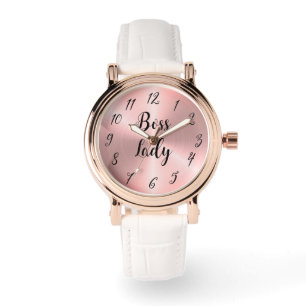 Rose Gold Elegantes Ombre Rosa Boss Lady Armbanduhr