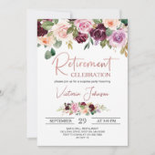 Rose Gold Elegantes Party für Enterprise-Rente Einladung (Vorderseite)