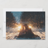 Rose Gold Elegantes Schwarzes Foto Klassische Kall Save The Date (Rückseite)