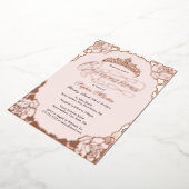 Rose Gold Elegantes Script Quinceanera Geburtstag Folieneinladung (Gedreht)