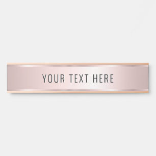 Rose Gold Elegantes Template Büro Schule Zuhause Türschild
