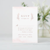 Rose Gold Eleganz Botanische Hochzeit RSVP Karte (Stehend Vorderseite)