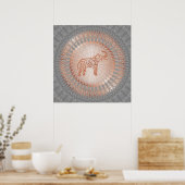 "Rose Gold Elephant Radiance" | Elephant Mandala Poster (Küche)