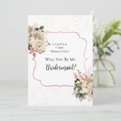 Rose Gold Elfenbein Glitzer werden Sie meine Bride Einladung (Stehend Vorderseite)