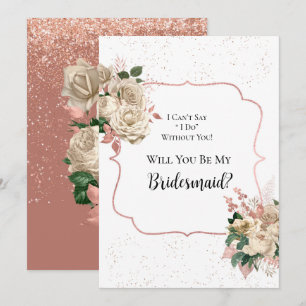 Rose Gold Elfenbein Glitzer werden Sie meine Bride Einladung
