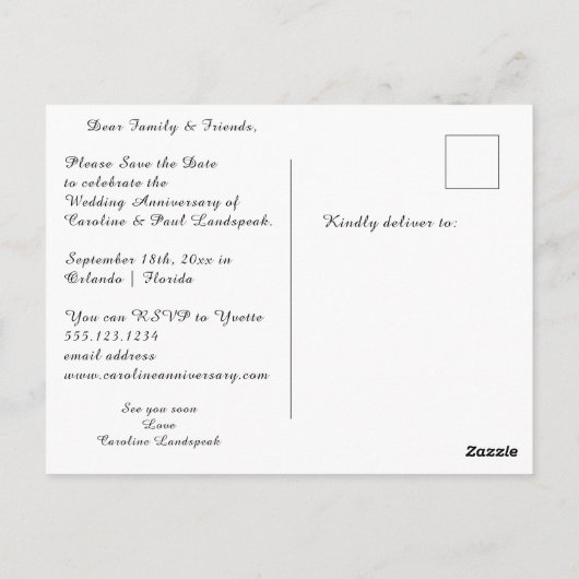 Rose Gold Emerald 35. Jubiläum Save the Date Postkarte (Rückseite)