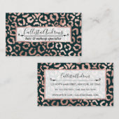 Rose Gold Emerald Leopard Cheetah Animal Print Visitenkarte (Vorne/Hinten)