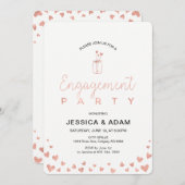 Rose Gold Engagement Partei Einladung (Vorne/Hinten)