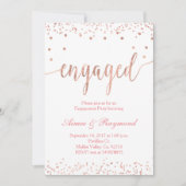 Rose Gold Engagement Partei Einladung (Vorderseite)
