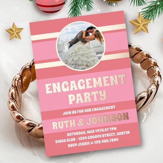 Rose Gold Engagement Party Foto Folieneinladung