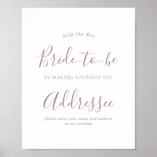 Rose Gold Envelope Address Duwer Sign Poster (Vorne)