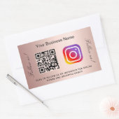 Rose gold Erröten Firmenname qr Codeinstagramm Rechteckiger Aufkleber (Umschlag)